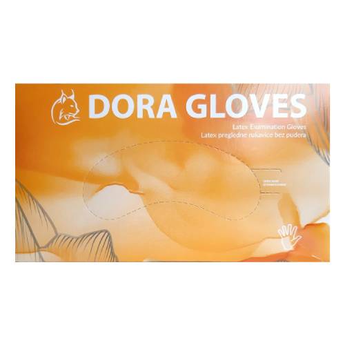 Rukavice latex jednokratne bez pudera XL 100/1 Dora