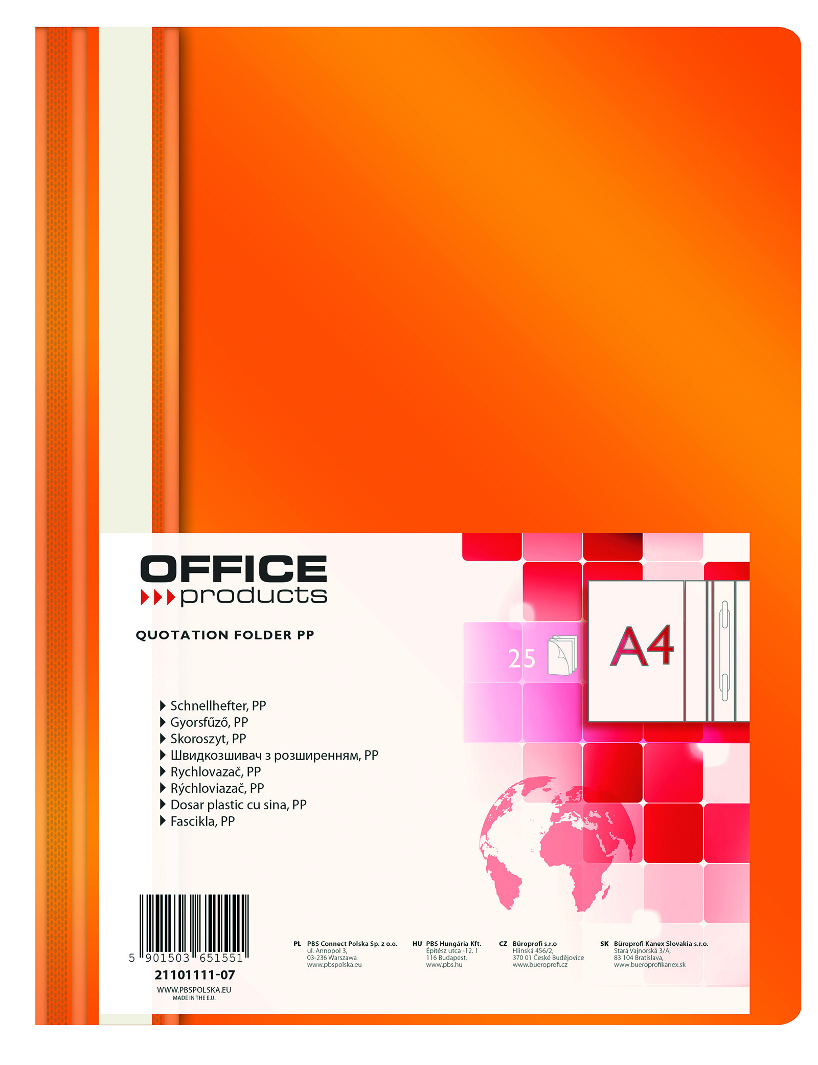 Fascikl euromehanika  A4 25/1 narančasta Office products