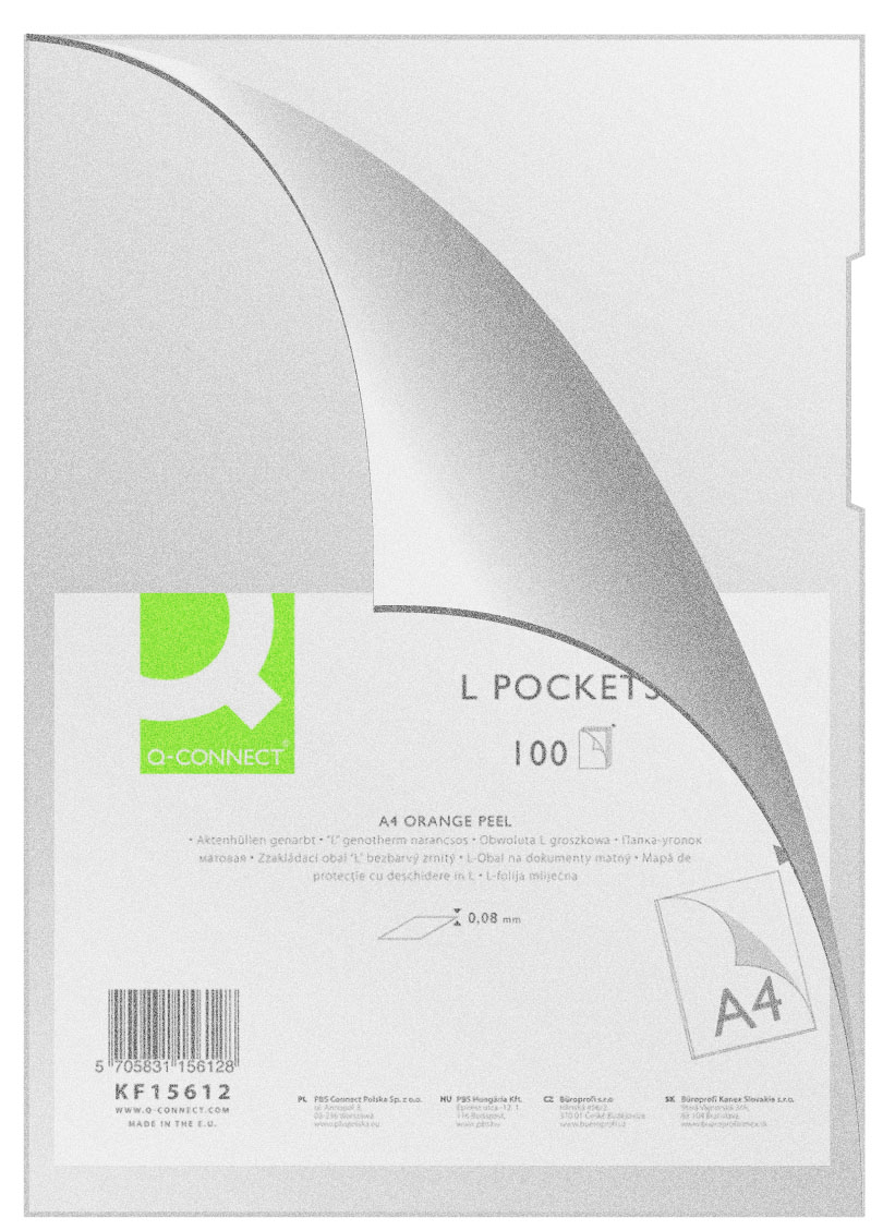 Fascikl pvc L A4  80mic 100/1 Q-Connect orange peel