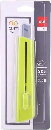Nož skalpel  Deli široki 18mm 2040 s metalnom vodilicom zeleni