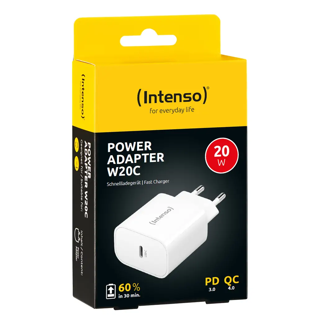 Adapter za napajanje INTENSO - kućni punjač USB Type-C 20W, PD 3.0, PPS and QC 4.0