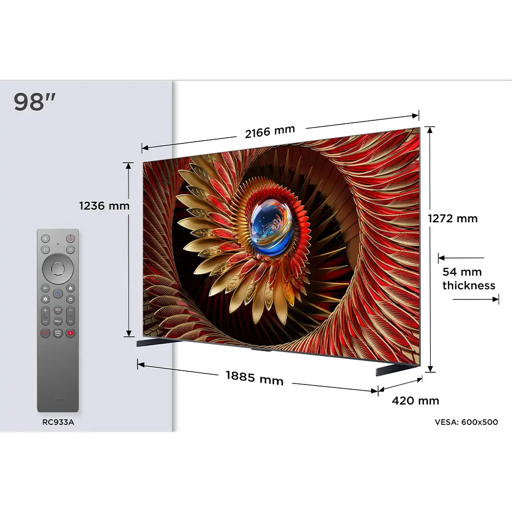 TV TCL 98C8K, MINI LED - QLED, 98", 249cm, UHD, Google TV, B&O