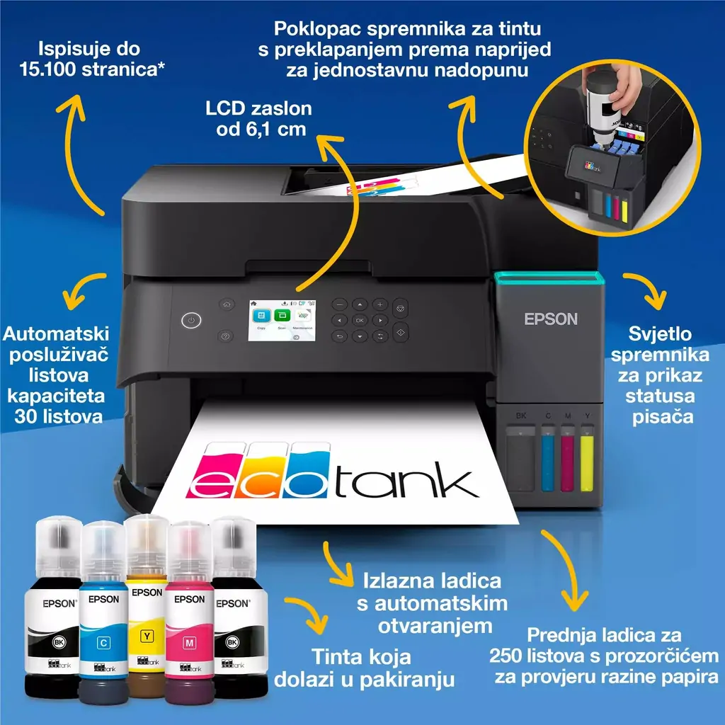 Printer EPSON L6370 All-In-One EcoTank USB LAN WiFi A4 - crni