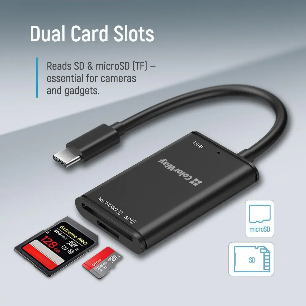 Card reader Colorway USB-C to USB 3.0/SD/MicroSD (CW-CR-02)