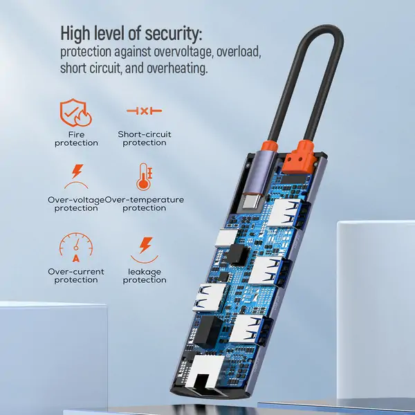 Docking station COLORWAY USB-C 6-in-1 Type C PD 100W USB3.0x3 USB2.0 RJ45