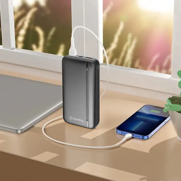 Power Bank 20000mAh COLORWAY EnergyPlus (USB QC3.0 + USB-C Power Delivery 22.5W) Black