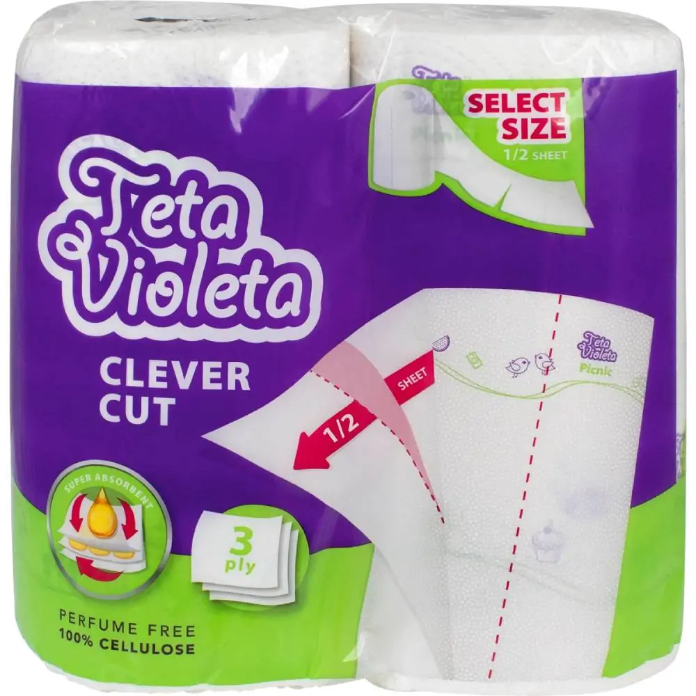Papirnati ručnici u roli 3-sl. 2/1 Teta Violeta Picnic, Clever Cut