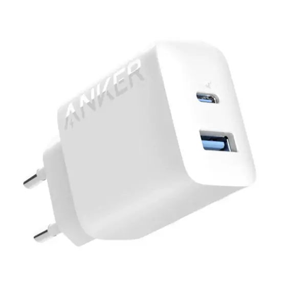 Adapter za napajanje ANKER 312 20W, USB-C + USB-A, PowerIQ 3.0, USB-C kabel, bijeli