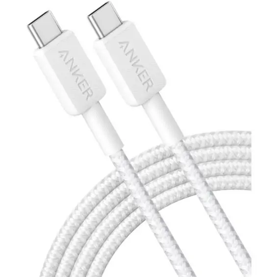Kabel USB-C na USB-C ANKER 322 0,9 m 60W pleteni bijeli