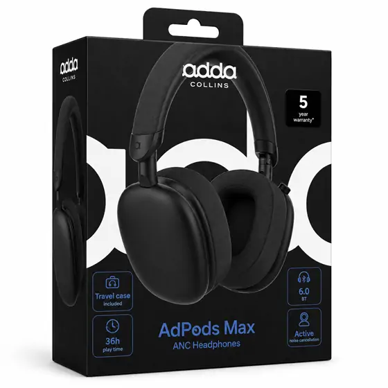 Slušalice+mikrofon ADDA COLLINS HP-004-GM AdPods Max naglavne, ANC Bluetooth 6.0 Gun metal
