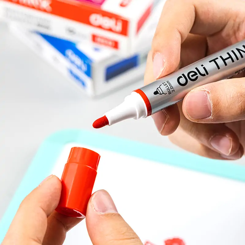 Marker za bijelu ploču 2mm Deli EU00140  okrugli vrh crveni