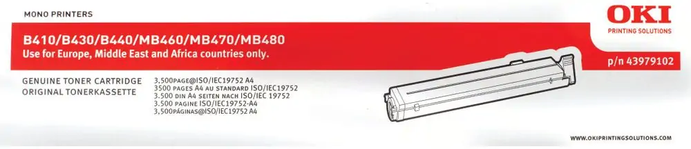 Toner OKI B410/430/440  Standard Capacity