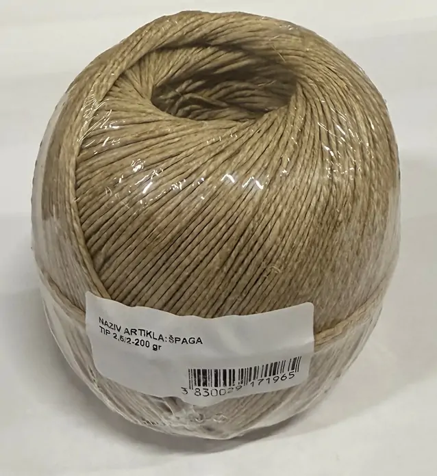 Špaga kudeljna tanka 2,5/2 200gr klupko