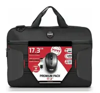 Torba PORT za notebook 17.3" premium pack + bežični miš - crna