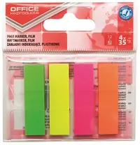 Zastavica 43x12mm 4x35 listova film poluprozirni Office products 4 boje Zastavica 43x12mm 4x35 listova film poluprozirni Office products 4 boje