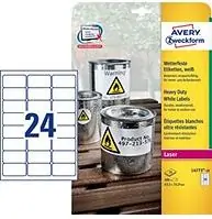 Etiketa laser/copy poliester bijela vodootporna 63,5x33,9 Zweckform L4773 20/1