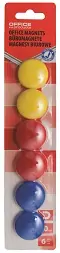 Magneti promjer 30mm Office products 6/1 miks boje
