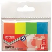 Zastavica 50x20mm 4x40 listova film poluprozirni Office products 4 boje Zastavica 50x20mm 4x40 listova film poluprozirni Office products 4 boje