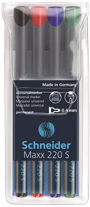 Marker permanentni 0,4mm CD/DVD Schneider Maxx OHP 220 S 4/1 Marker permanentni 0,4mm CD/DVD Schneider Maxx OHP 220 S 4/1