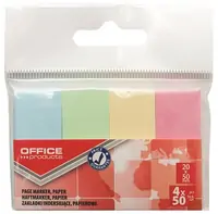 Zastavica 50x20mm 4x50 listova papirnata Office products 4 pastelne boje Zastavica 50x20mm 4x50 listova papirnata Office products 4 pastelne boje