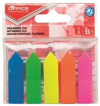 Zastavica 45x12mm 5x25 listova film poluprozirni Office products strelica 5 boja Zastavica 45x12mm 5x25 listova film poluprozirni Office products strelica 5 boja
