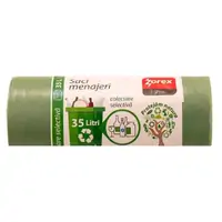 Vreća za smeće 35L 48x58 cm 15/1 LDPE zelene Zorex za staklo Vreća za smeće 35L 48x58 cm 15/1 LDPE zelene Zorex za staklo