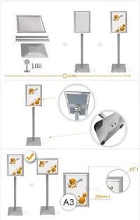 Okvir klik-klak Info Menu stalak A3 Okvir klik-klak Info Menu stalak A3