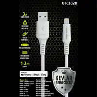 Kabel Lightning USB-A UDC3028 Kevlar QC 3A MFI 1.2m bijeli - MAXMOBILE Kabel Lightning USB-A UDC3028 Kevlar QC 3A MFI 1.2m bijeli - MAXMOBILE