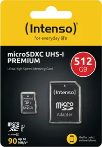 Memorijska kartica Micro Secure Digital 512GB INTENSO Premium Class 10 U1 Memorijska kartica Micro Secure Digital 512GB INTENSO Premium Class 10 U1