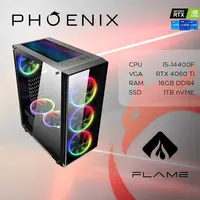 Računalo desktop Phoenix FLAME Y-559 Intel Core i5 14400F 16GB 1TB RTX 4060TI 650W FreeDOS + gratis set Set EVEREST KMK-91 ECO, 4 u 1, tipkovnica, miš, slušalice, podloga, HR lay