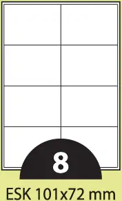 Etiketa laser/inkjet/copy 101,0x72,0 Sticky 100/1 Etiketa laser/inkjet/copy 101,0x72,0 Sticky 100/1