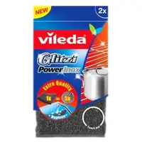 Žica inox za pranje posuđa jastučić 2/1 Vileda Glitzi Power Žica inox za pranje posuđa jastučić 2/1 Vileda Glitzi Power