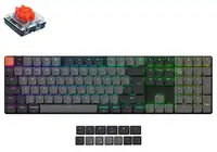 Tipkovnica KEYCHRON K5X-H1-UK Carbon Black RGB 100% Layout BT Wired Red Switch Low profile Tipkovnica KEYCHRON K5X-H1-UK Carbon Black RGB 100% Layout BT Wired Red Switch Low profile