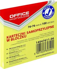 Blok samoljepljivi 76x76mm 100 listova Office products žuti Blok samoljepljivi 76x76mm 100 listova Office products žuti