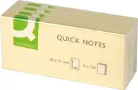Blok samoljepljivi 38x51mm 3x100 listova Q-Connect žuti Blok samoljepljivi 38x51mm 3x100 listova Q-Connect žuti