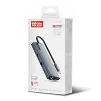 Docking station COLORWAY USB-C 6-in-1 Type C PD 100W USB3.0x3 USB2.0 RJ45