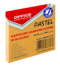 Blok samoljepljivi  76x76mm 100 listova Office products pastel narančasti