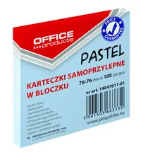 Blok samoljepljivi  76x76mm 100 listova Office products pastel plavi