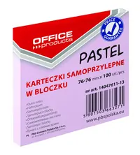 Blok samoljepljivi  76x76mm 100 listova Office products pastel rozi