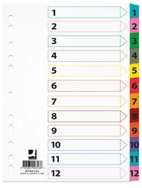 Pregrada kartonska A4 brojevi 1-12 12 listova Q-Connect