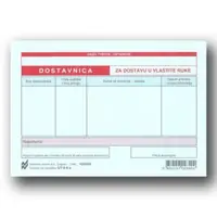 TI.II-6/A Dostavnica za dostavu u vlastite ruke plava TI.II-6/A Dostavnica za dostavu u vlastite ruke plava