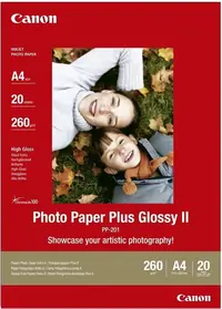 Papir photo CANON A4 260g/m2 Photo Paper Plus Glossy II #20 - PP-201 Papir photo CANON A4 260g/m2 Photo Paper Plus Glossy II #20 - PP-201