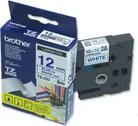 Ribbon BROTHER 12mm plava na bijeloj - TZE233 Ribbon BROTHER 12mm plava na bijeloj - TZE233