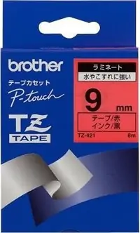 Ribbon BROTHER 9mm crna na crvenoj - TZE421 Ribbon BROTHER 9mm crna na crvenoj - TZE421