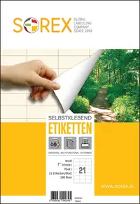 Etiketa laser/inkjet/copy 70,0x41,0 Sorex 100/1 Etiketa laser/inkjet/copy 70,0x41,0 Sorex 100/1