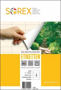 Etiketa laser/inkjet/copy 192,0x61,0 za široki registratore Sorex 100/1 Etiketa laser/inkjet/copy 192,0x61,0 za široki registratore Sorex 100/1