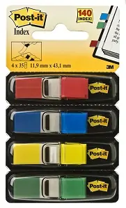 Zastavica 43,1x11,9mm 4x35 listova film poluprozirni Post-it 3M 683-4 4 boje Zastavica 43,1x11,9mm 4x35 listova film poluprozirni Post-it 3M 683-4 4 boje